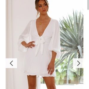 Saints + Secrets white sola dress